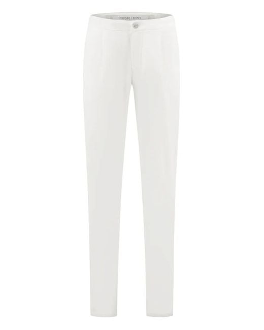 richard j. brown White Cotton Trousers for men
