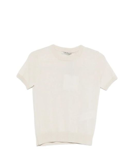 Max Mara White Short-Sleeve Sweater