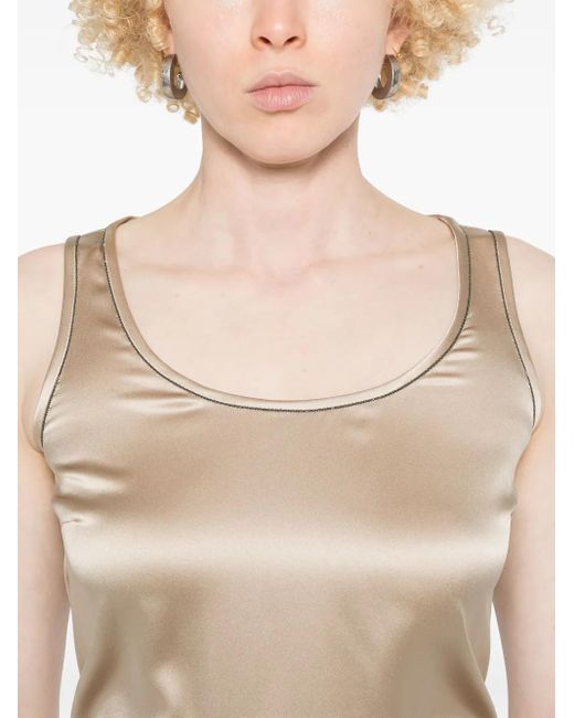 Brunello Cucinelli Natural Tanktop Mit Monili-Kettendetail