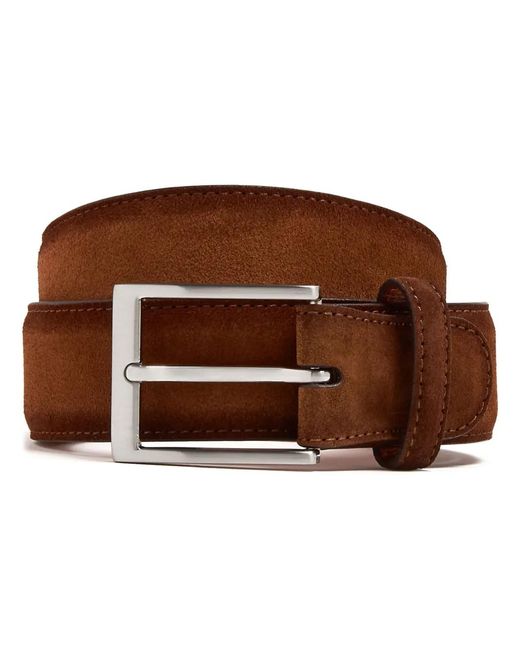 Magnanni Shoes Brown Suede Belt for men