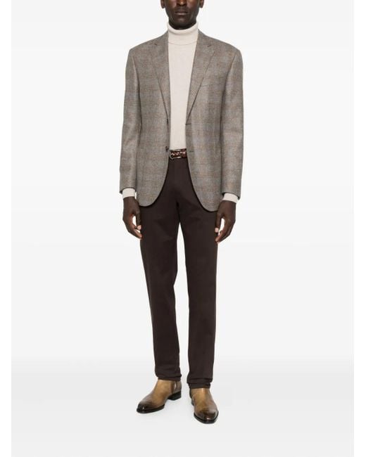 Corneliani Gray Checked Two-Button Jacket for men