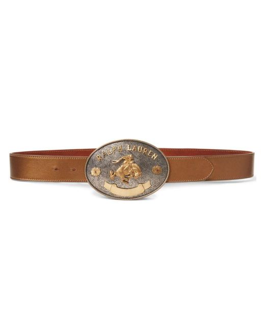 Ralph Lauren Collection Brown Rodeo-buckle Leather Belt