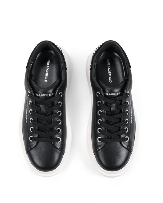 Karl Lagerfeld Black Stud-Embellished Chunky-Sole Sneakers