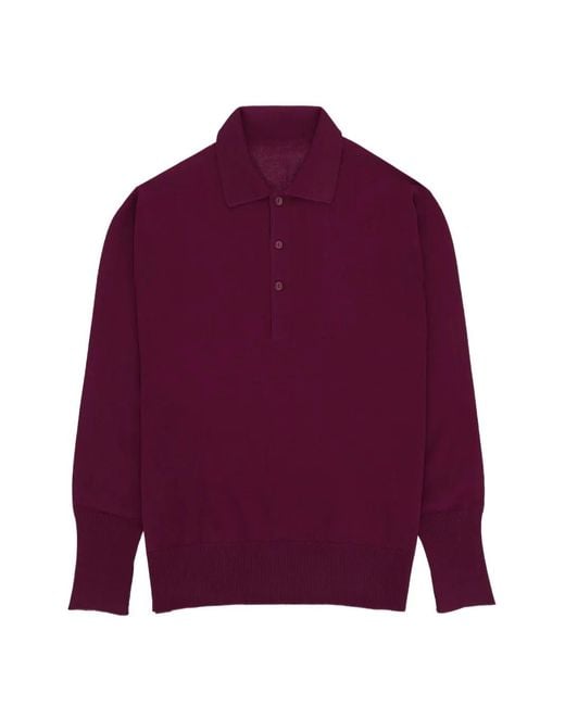 Fortela Purple Kenneth Long-Sleeve Polo Shirt for men