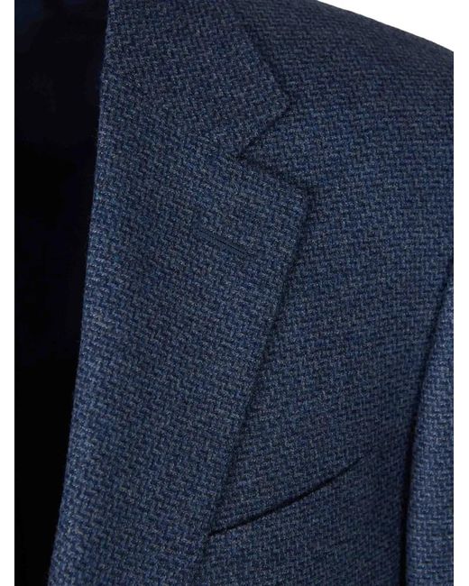 Canali Blue Single-Breasted Blazer for men
