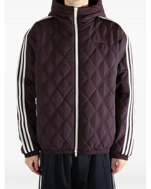 Adidas Purple Quilted Hooded Jacket