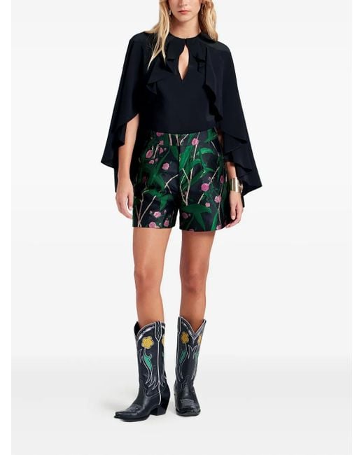 LaDoubleJ Black Ruffled Silk Blouse