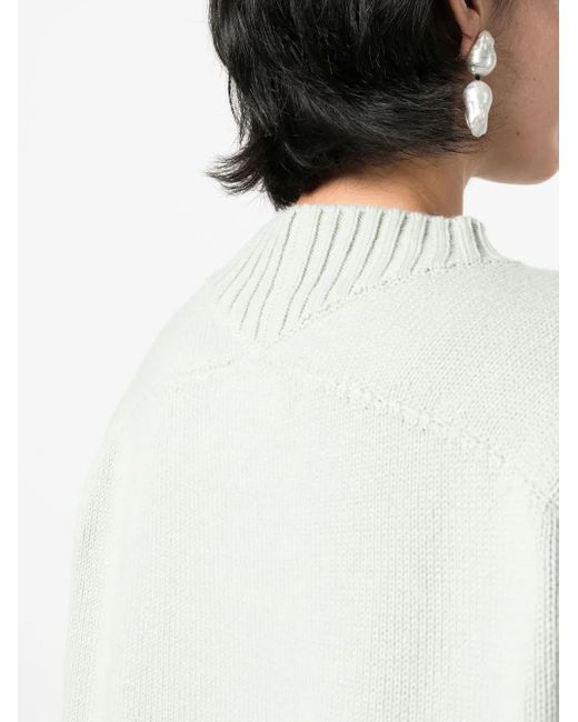 Jil Sander Green Fine Knit Cotton-Cashmere Jumper