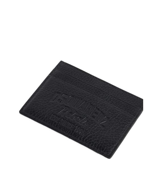 DSquared² Black Rebels Embossed Card Holder for men