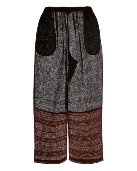 Tory Burch Gray Linen Beach Trousers