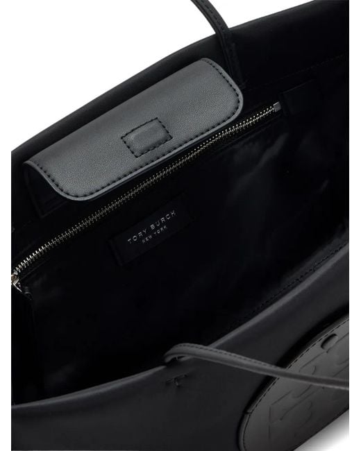 Tory Burch Black Ella Logo-Patch Shoulder Bag
