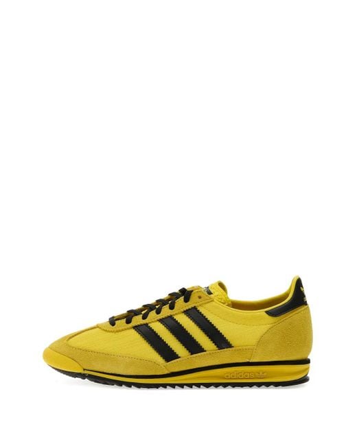 Adidas Yellow Sl 72 3-Stripes Suede Sneakers