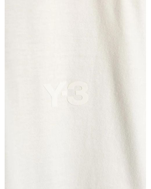 Y-3 White Logo-Print T-Shirt for men