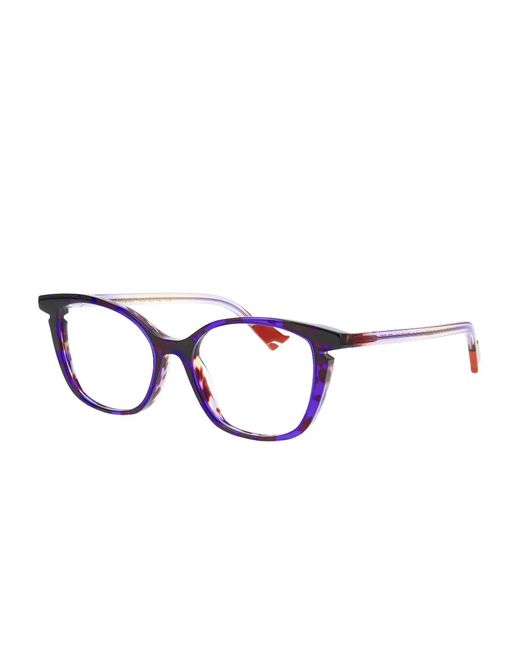 Face A Face Purple Rectangle-Frame Glasses