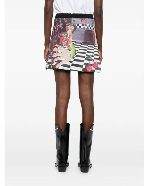 The Artistylist Red Mermaid-Print Mini Skirt
