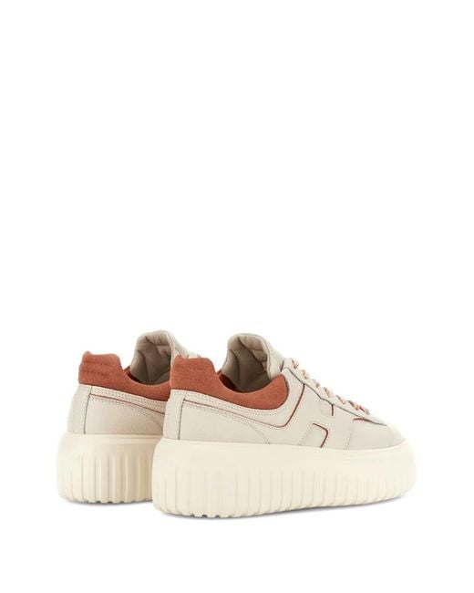 Hogan White H-Stripes Platform Sneakers