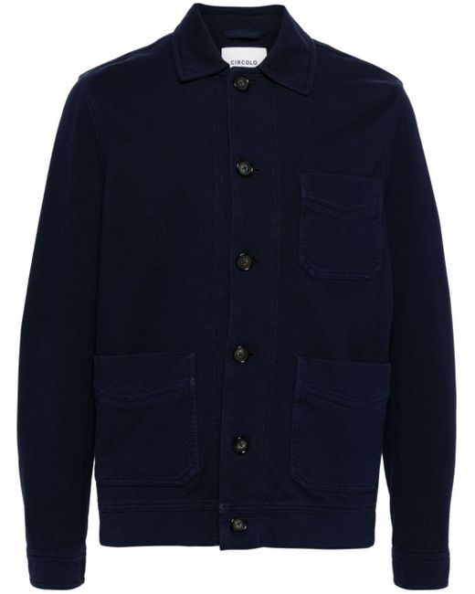 Circolo 1901 Blue Piqué-weave Shirt Jacket for men