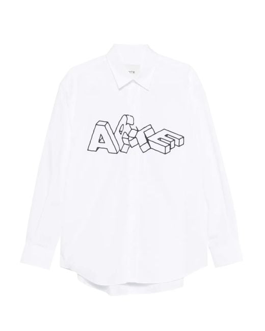 Arte' White 3D-Lettering Shirt for men