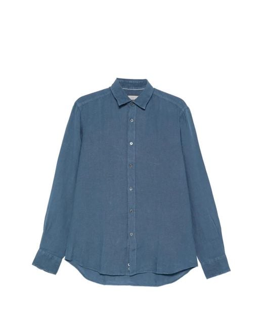 Canali Blue Buttoned Shirt for men
