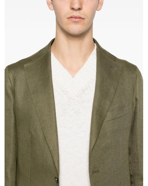 Tagliatore Green Single-Breasted Suit for men
