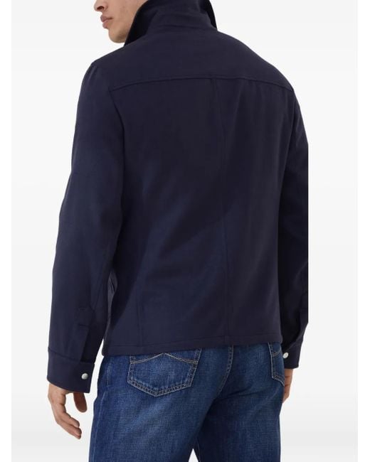 メンズ Brunello Cucinelli カシミア シャツジャケット Blue