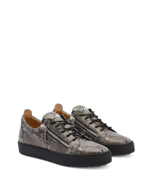 Giuseppe Zanotti Black Frankie Reptile-Print Sneakers for men