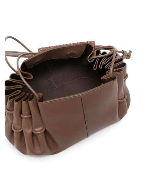 Hereu Brown Arta Braided-Handle Tote Bag