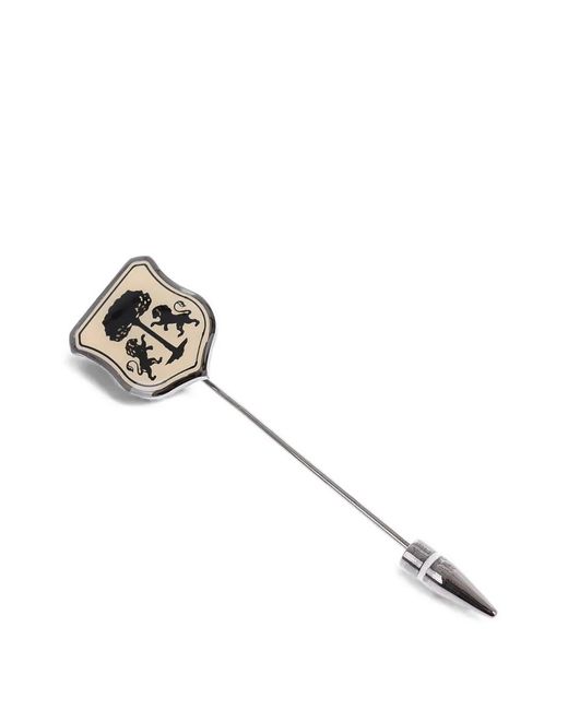 Corneliani Metallic Crest-Detail Lapel Pin for men