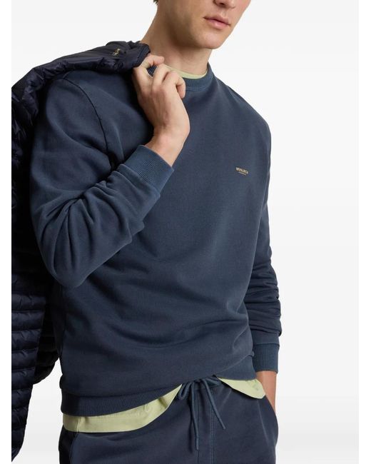 Woolrich Blue Sweat À Logo for men