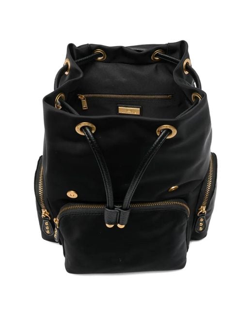 La Carrie Black Buckle Backpack
