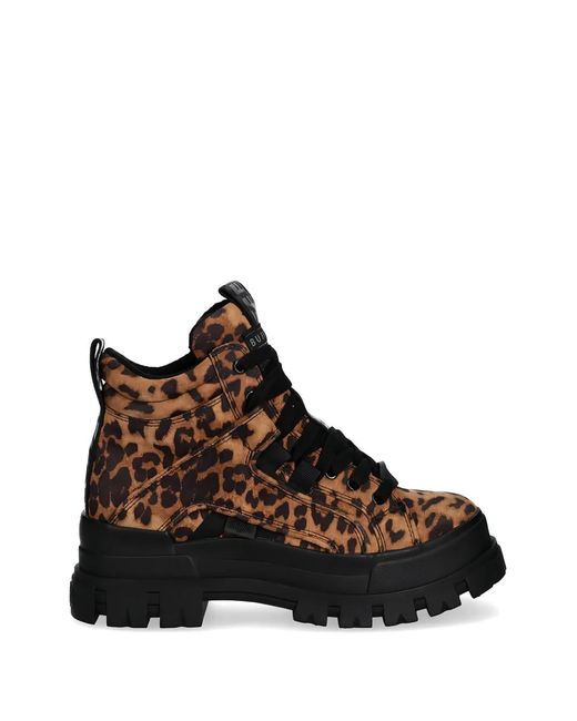 Buffalo Brown Aspha Nc Mid Leopard-Print Boots