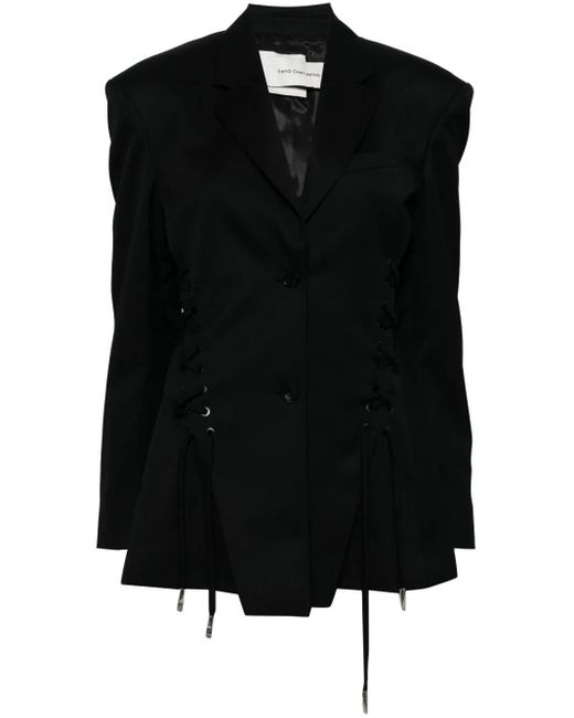 Feng Chen Wang Black Self-Tie Detail Blazer