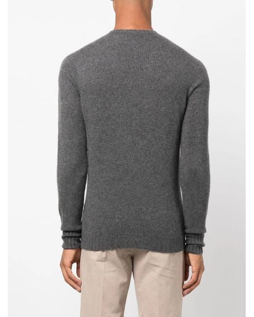 Drumohr Gray Crew-Neck Long-Sleeve Jumper for men