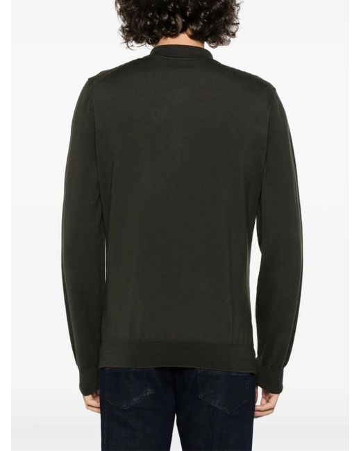 Polo En Laine Vierge Corneliani pour homme en coloris Black