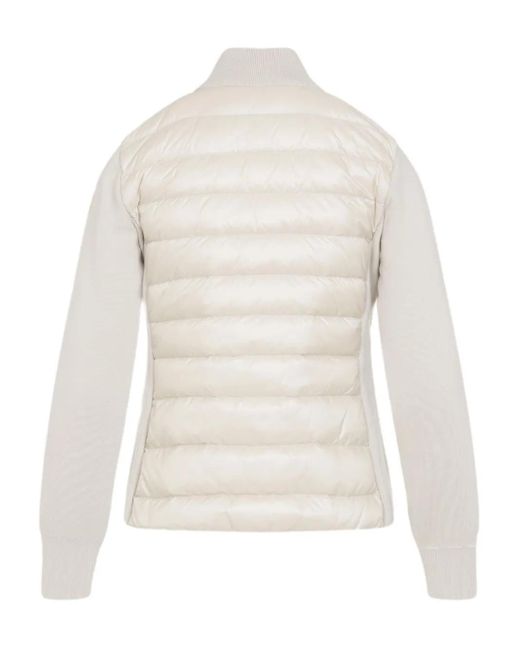 Moncler White Padded Zip-Up Jacket