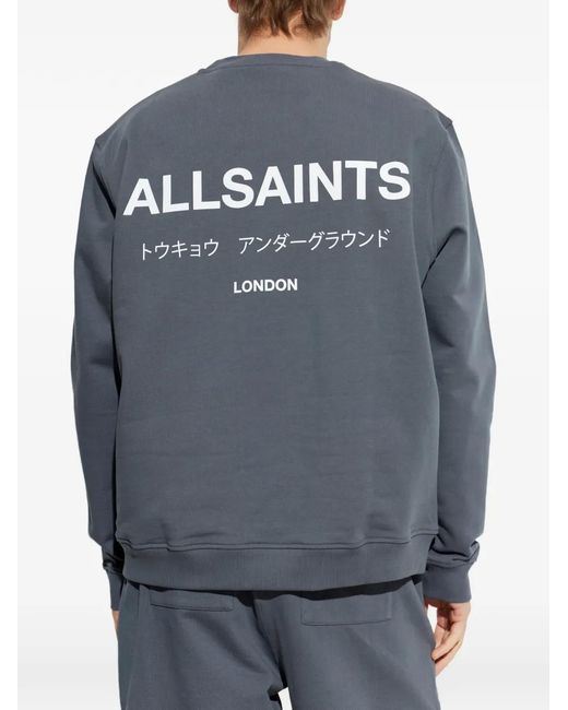 AllSaints Blue Underground Printed Sweatshirt for men