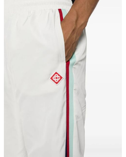 Casablanca White Logo-patch Side-stripe Track Pants for men