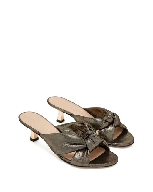 Stuart Weitzman Metallic Knot-Upper Heeled Sandals
