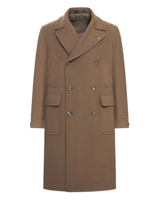 Tagliatore Brown Sherry Wool Coat for men