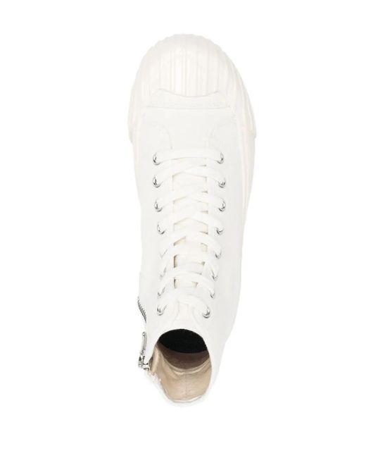 KENZO White Tiger-Print Lace-Up Sneakers