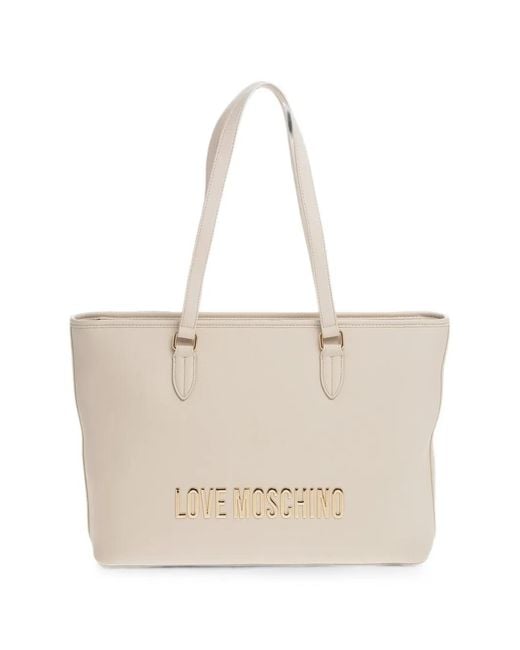Moschino Natural Love Logo-Embossed Tote Bag
