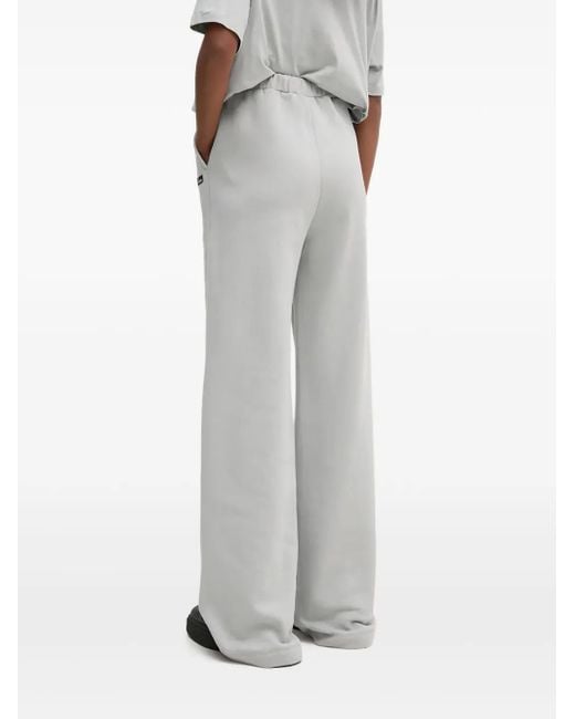 ROTATE BIRGER CHRISTENSEN Gray Logo-Plaque Wide-Leg Trousers