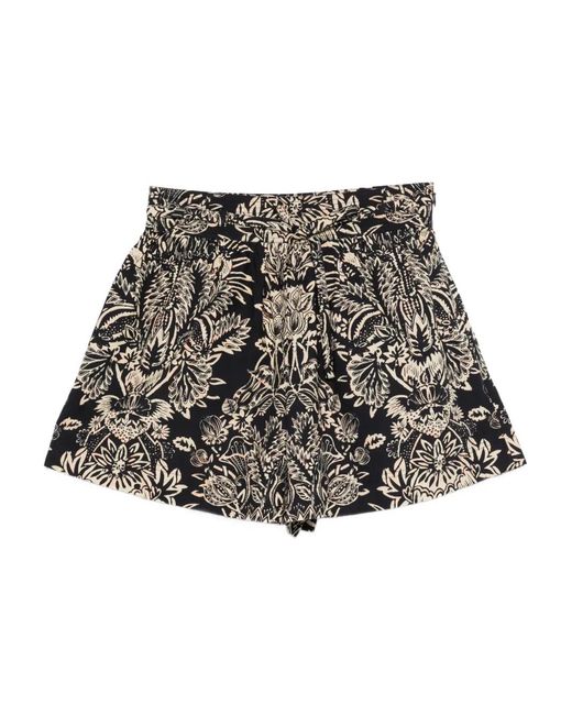 Ulla Johnson Black Floral Laccetti Shorts