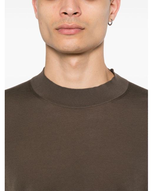 Drumohr Brown Fine-knit T-shirt for men