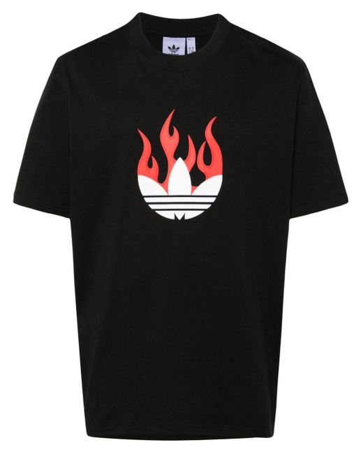 Adidas Black Flames Cotton T-shirt for men