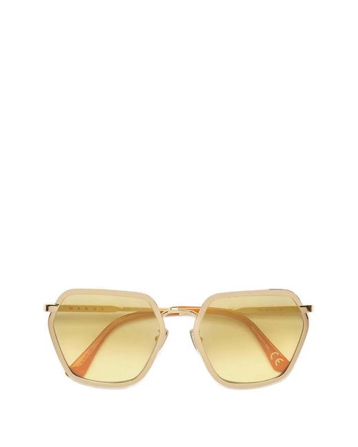 Marni Metallic Geometric-Frame Sunglasses