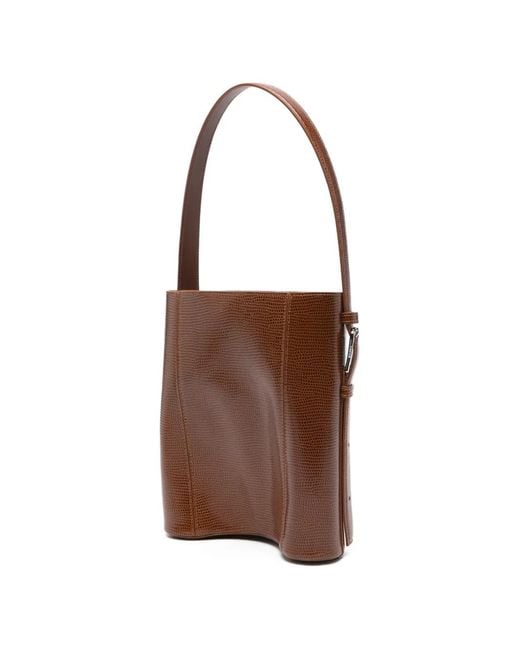 Coperni Brown Lizard-Effect Shoulder Bag