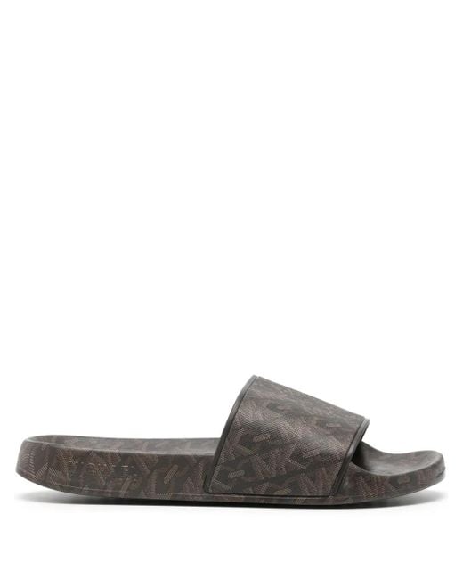MICHAEL Michael Kors Gray Gilmore Logo-Print Slides