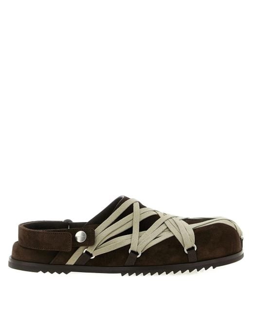 Rick Owens Brown Megalace Lace-Up Mules for men