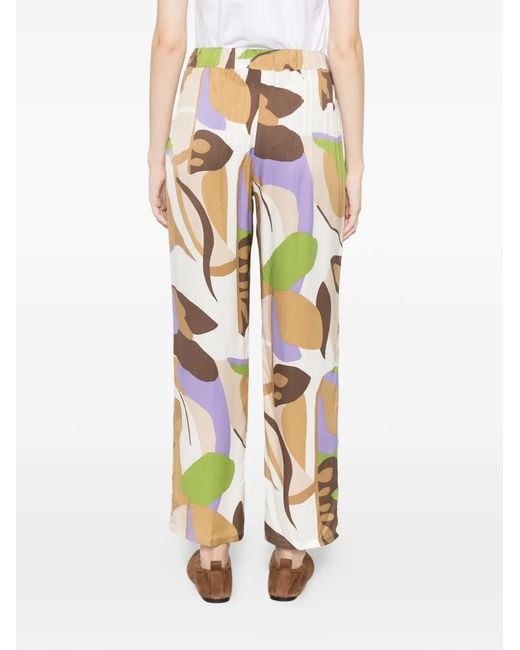 Marella White Patterned Trousers
